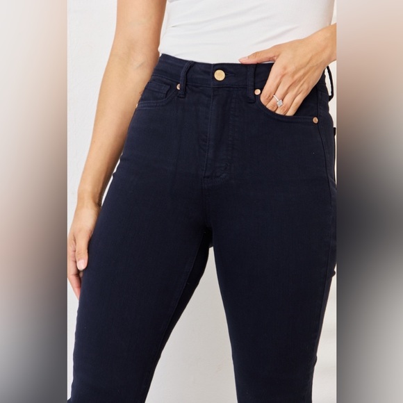NEW Judy Blue PLUS + REG Size Northern Attitude Navy Tummy Control Skinny Jeans - Picture 2 of 9